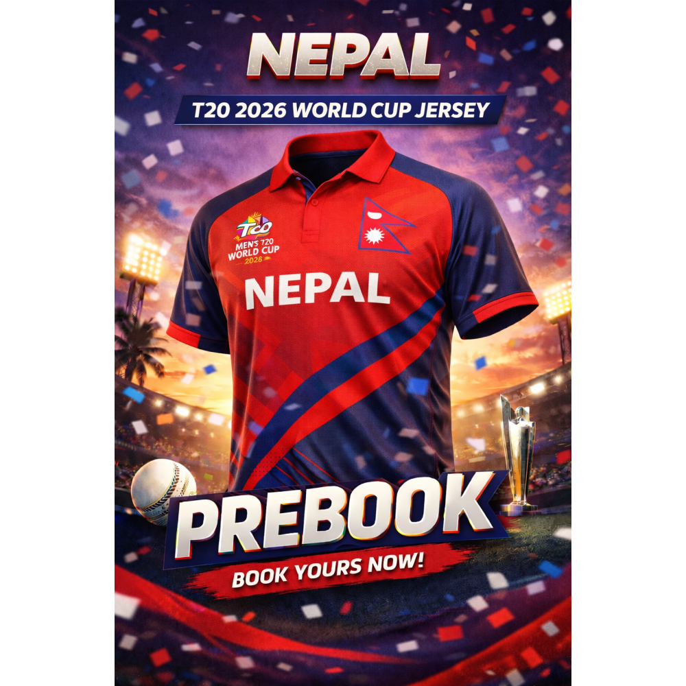 Nepal 2026 T20 World Cup Half Sleeves Cricket Fan Jersey - 100% Dryfit Polyester - With Name Personalization