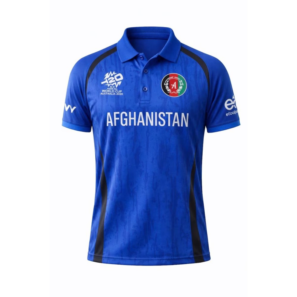 Afghanistan 2026 T20 World Cup Half Sleeves Cricket Fan Jersey - 100% Dryfit Polyester - With Name Personalization
