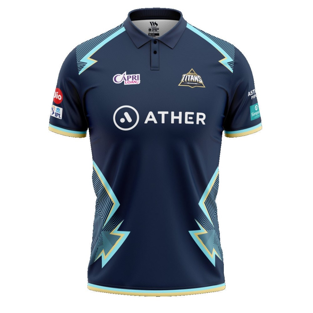 Gujarat Titans IPL Replica Cricket Jersey 2022 (GT 2022 With Name Personalization)