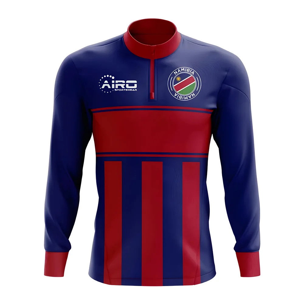 Namibia Concept Football Half Zip Midlayer Top (Blue-Red) Namibia Concept Football Half Zip Midlayer Top (Blue-Red)