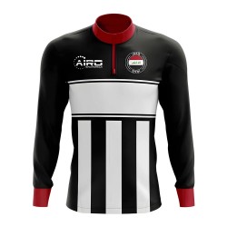 Iraq Concept Football Half Zip Midlayer Top (Black-White)
