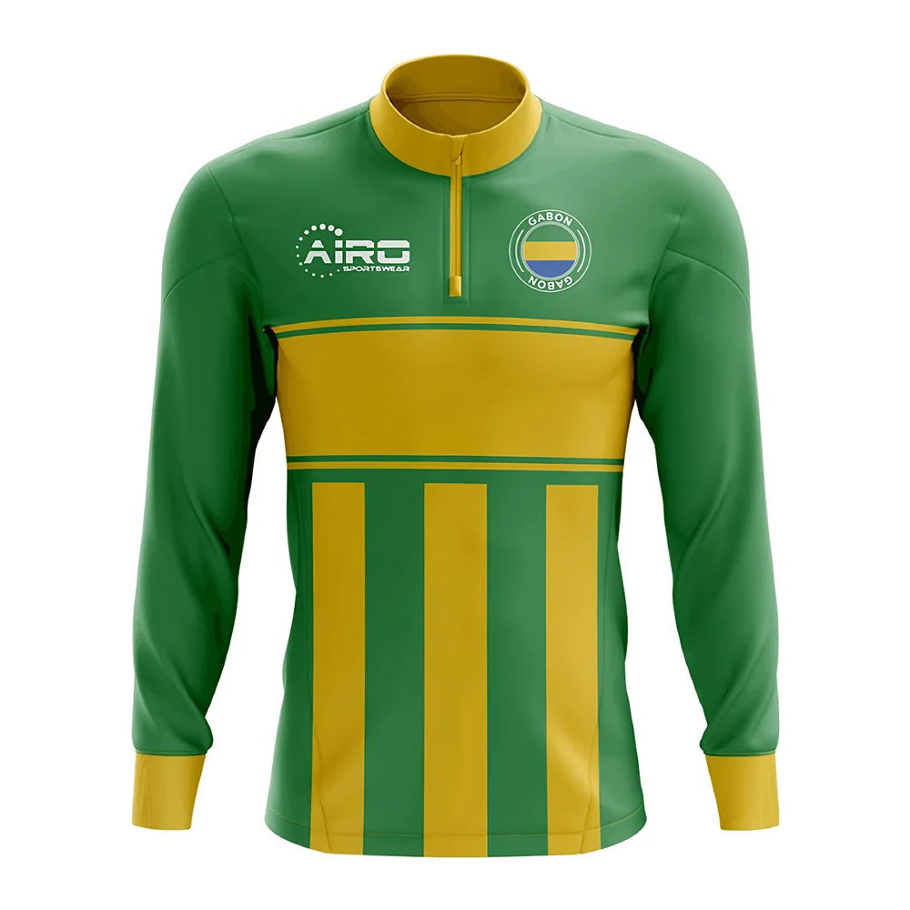Gabon Concept Football Half Zip Midlayer Top (Green-Yellow) Gabon Concept Football Half Zip Midlayer Top (Green-Yellow)