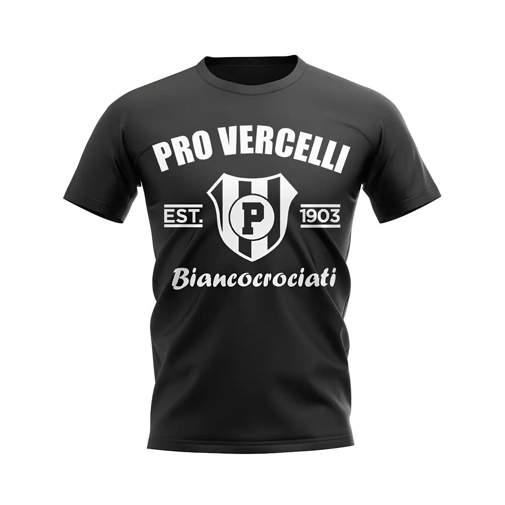 Pro Vercelli Established Football T-Shirt (Black) Pro Vercelli Established Football T-Shirt (Black)