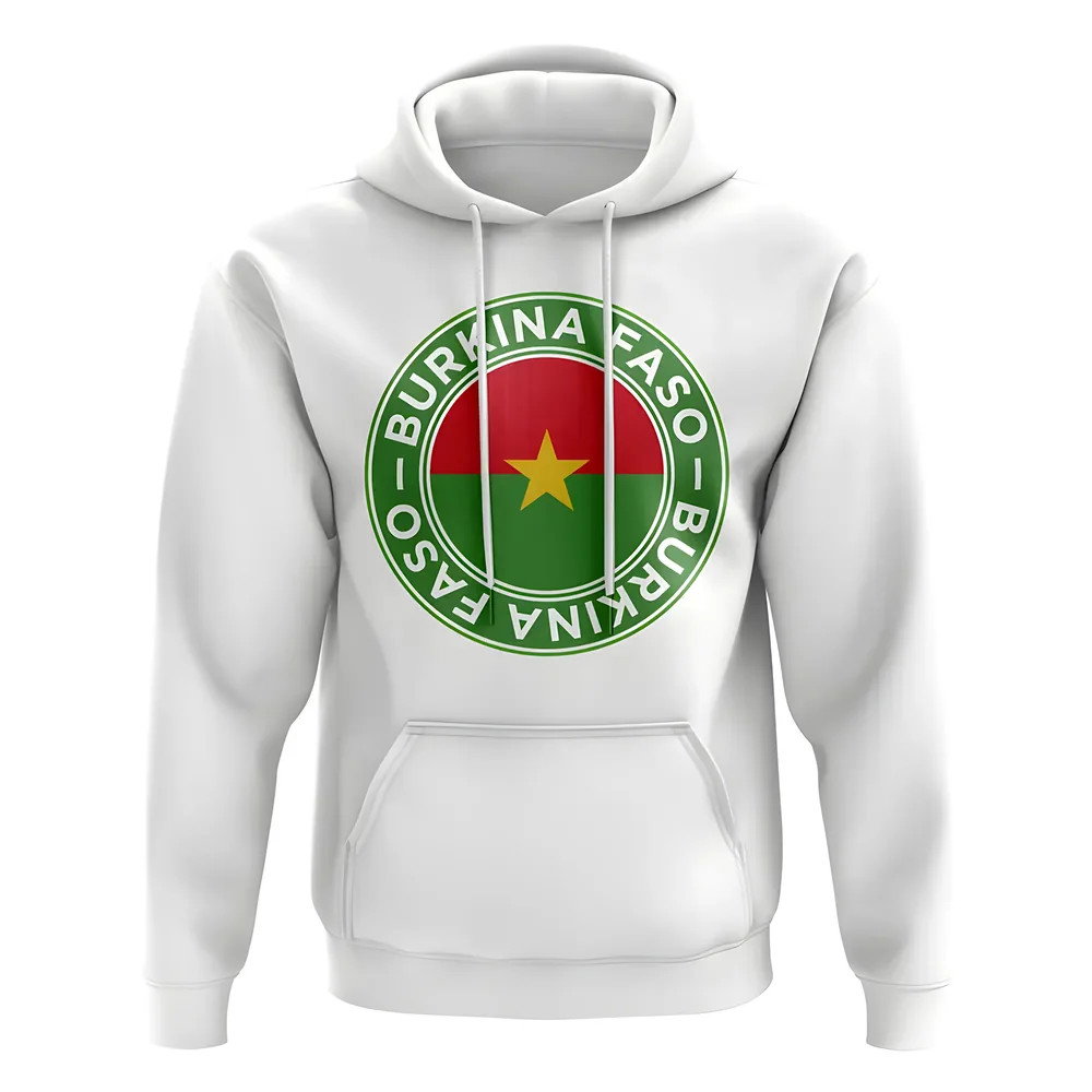 Burkina Faso Football Badge Hoodie (White) Burkina Faso Football Badge Hoodie (White)