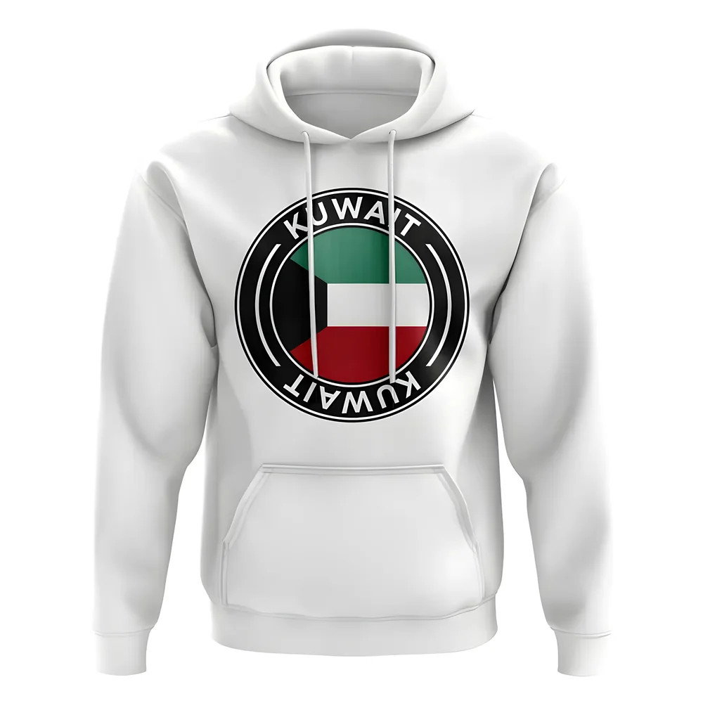 Kuwait Football Badge Hoodie (White) Kuwait Football Badge Hoodie (White)