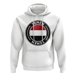 Yemen Football Badge Hoodie (White) Yemen Football Badge Hoodie (White)