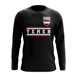 Yemen Core Football Country Long Sleeve T-Shirt (Black)