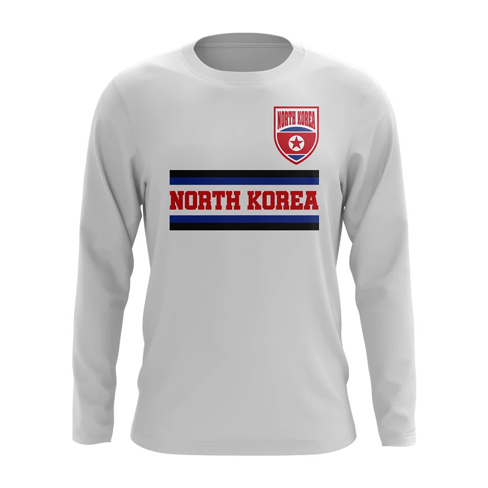 North Korea Core Football Country Long Sleeve T-Shirt (White) North Korea Core Football Country Long Sleeve T-Shirt (White)