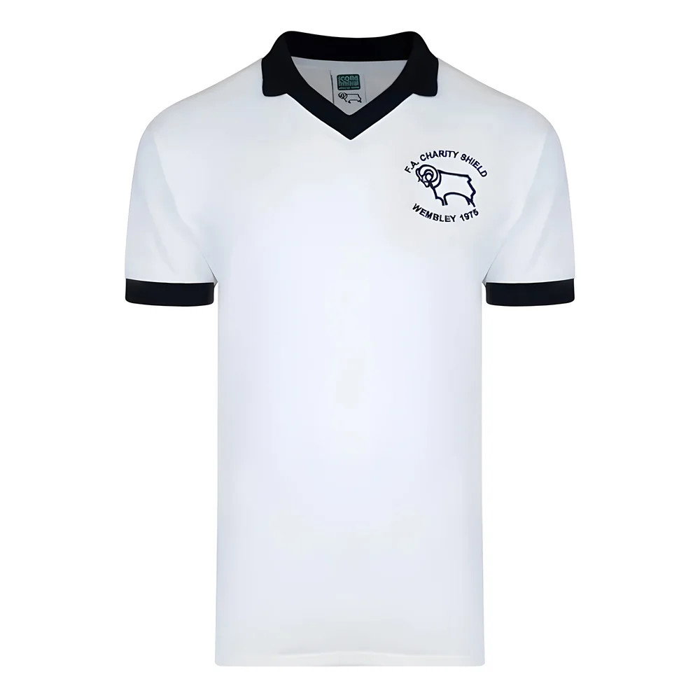Score Draw Derby County 1975 Charity Shield Retro Football Shirt Score Draw Derby County 1975 Charity Shield Retro Football Shirt