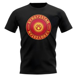 Kyrgyzstan Football Badge T-Shirt (Black)