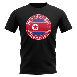 North Korea Football Badge T-Shirt (Black) North Korea Football Badge T-Shirt (Black)