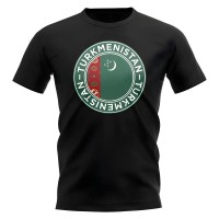 Turkmenistan Football Badge T-Shirt (Black)