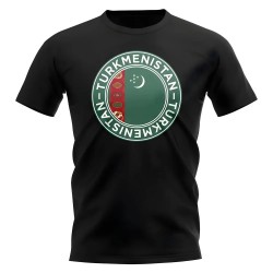 Turkmenistan Football Badge T-Shirt (Black)