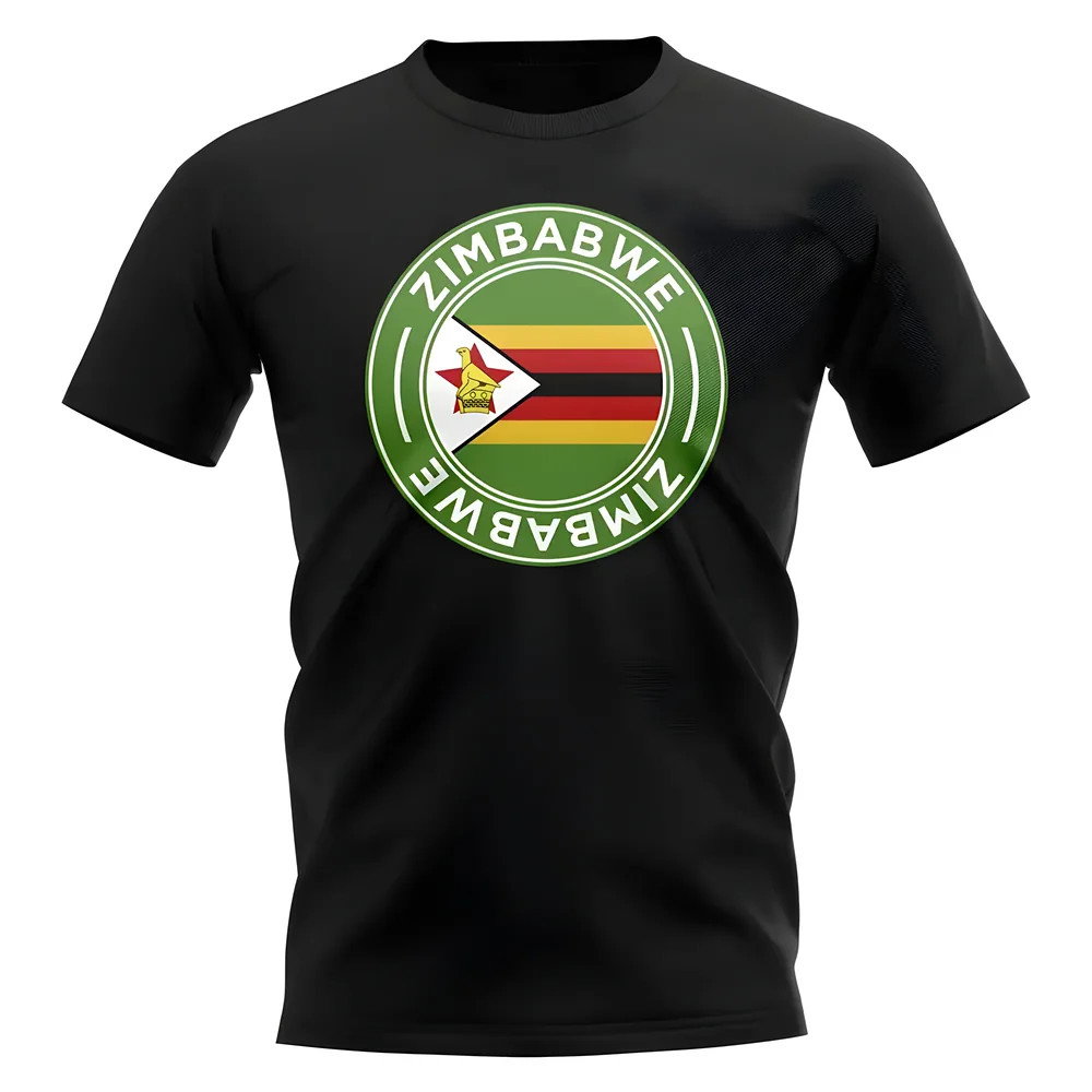 Zimbabwe Football Badge T-Shirt (Black) Zimbabwe Football Badge T-Shirt (Black)