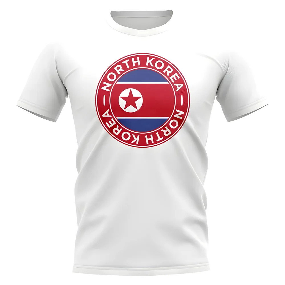 North Korea Football Badge T-Shirt (White) North Korea Football Badge T-Shirt (White)