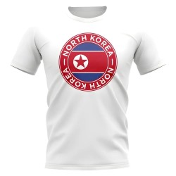 North Korea Football Badge T-Shirt (White) North Korea Football Badge T-Shirt (White)