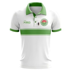 Burkina Faso Concept Stripe Polo Shirt (White)