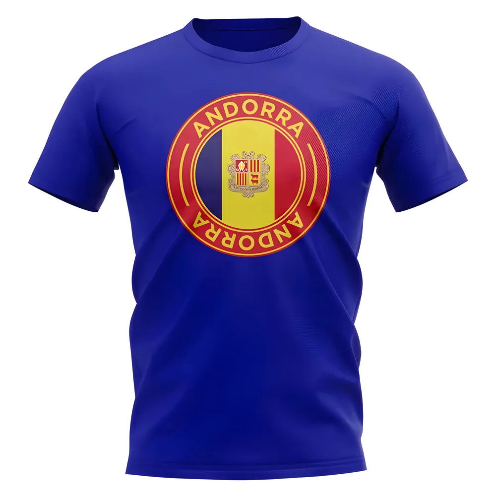 Andorra Football Badge T-Shirt (Royal) Andorra Football Badge T-Shirt (Royal)