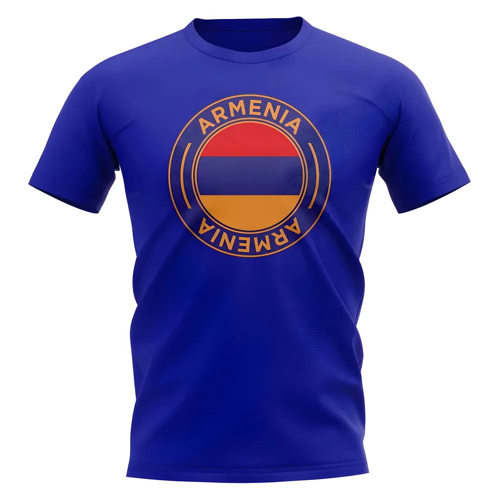 Armenia Football Badge T-Shirt (Royal) Armenia Football Badge T-Shirt (Royal)