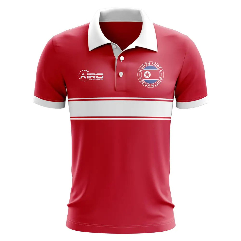 North Korea Concept Stripe Polo Shirt (Red) North Korea Concept Stripe Polo Shirt (Red)