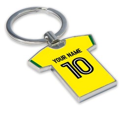 Personalised Norwich City Football Shirt Key Ring