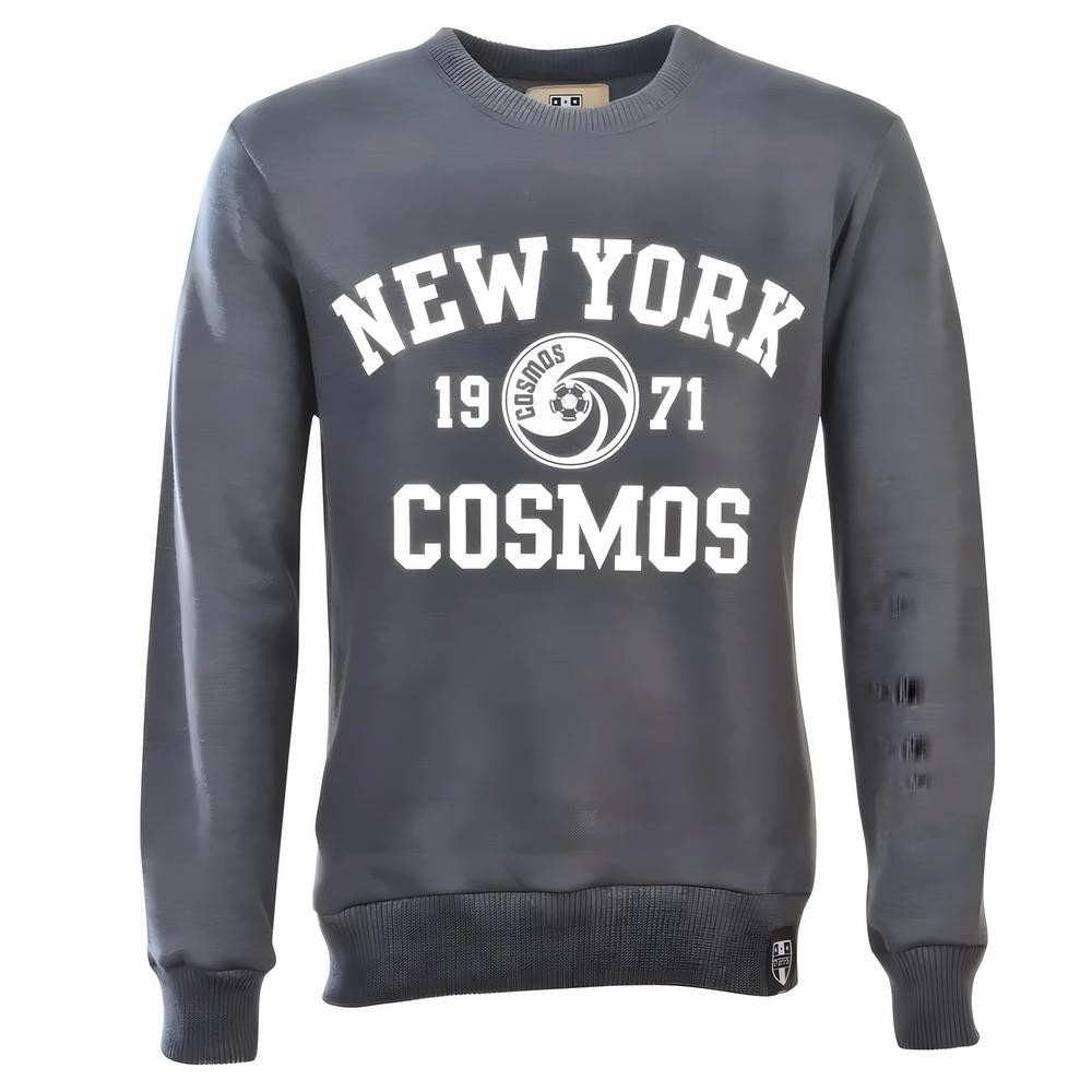 NASL: New York Cosmos White Print Sweatshirt - Charcoal