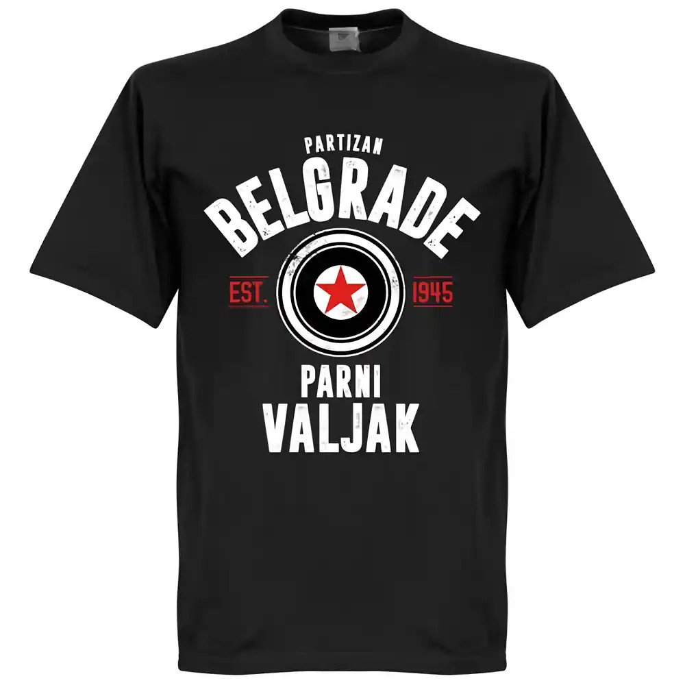 Partizan Belgrade Established T-Shirt - Black Partizan Belgrade Established T-Shirt - Black