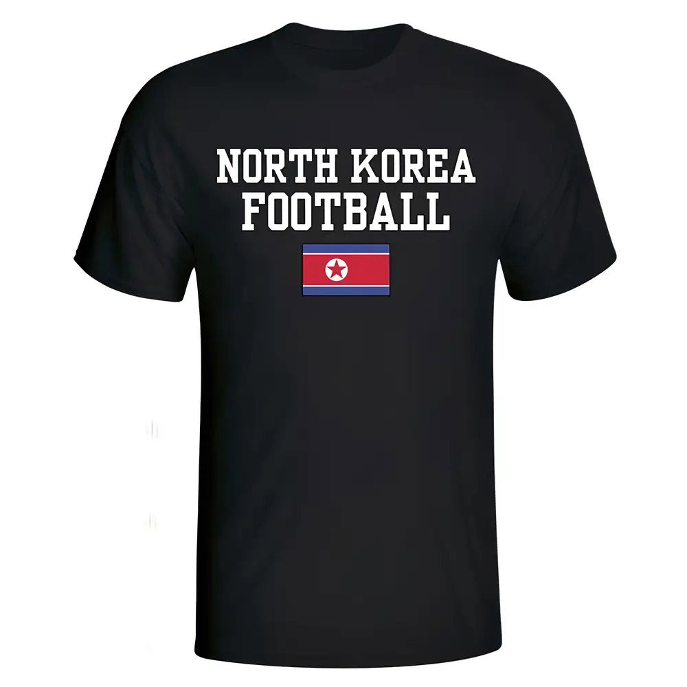 North Korea Football T-Shirt - Black North Korea Football T-Shirt - Black