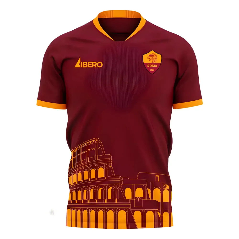 Roma 2025-2026 Home Concept Football Kit (Libero) - No Sponsor - Womens