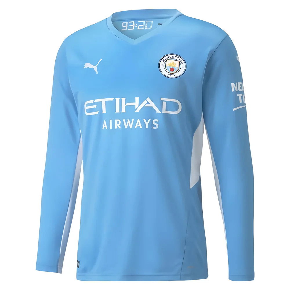 2021-2022 Man City Long Sleeve Home Shirt 2021-2022 Man City Long Sleeve Home Shirt