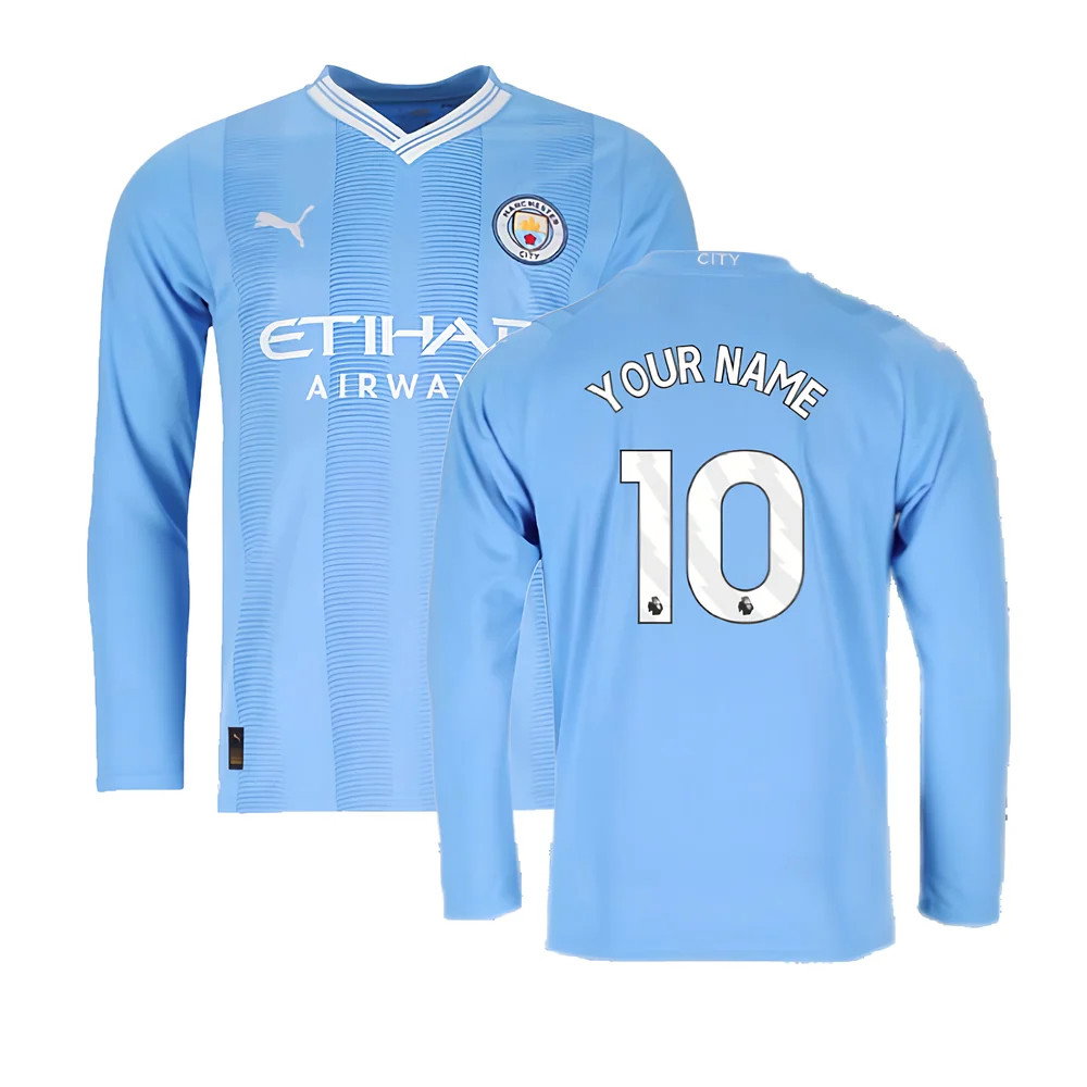 2023-2024 Man City Long Sleeve Home Shirt 2023-2024 Man City Long Sleeve Home Shirt