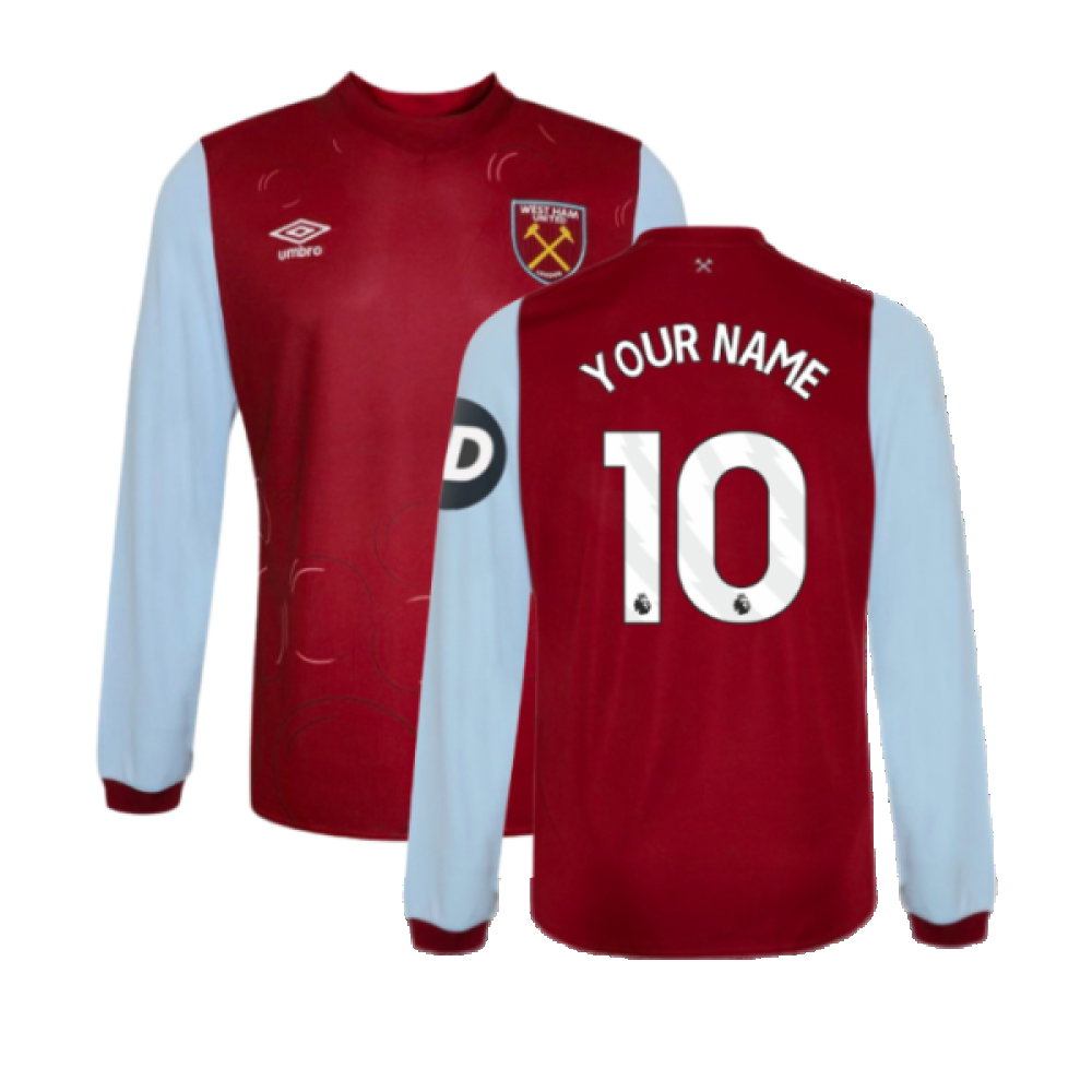 2023-2024 West Ham Long Sleeve Home Shirt