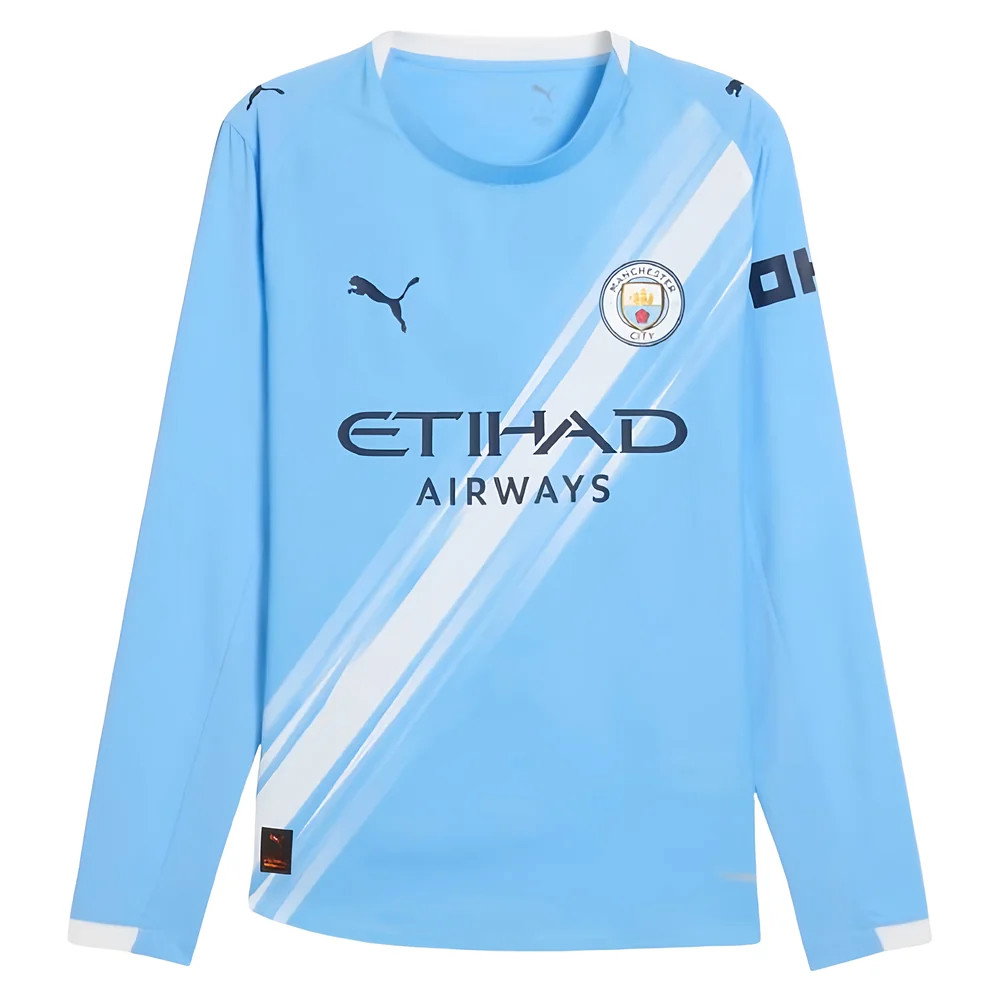 2025-2026 Man City Authentic Long Sleeve Home Shirt 2025-2026 Man City Authentic Long Sleeve Home Shirt