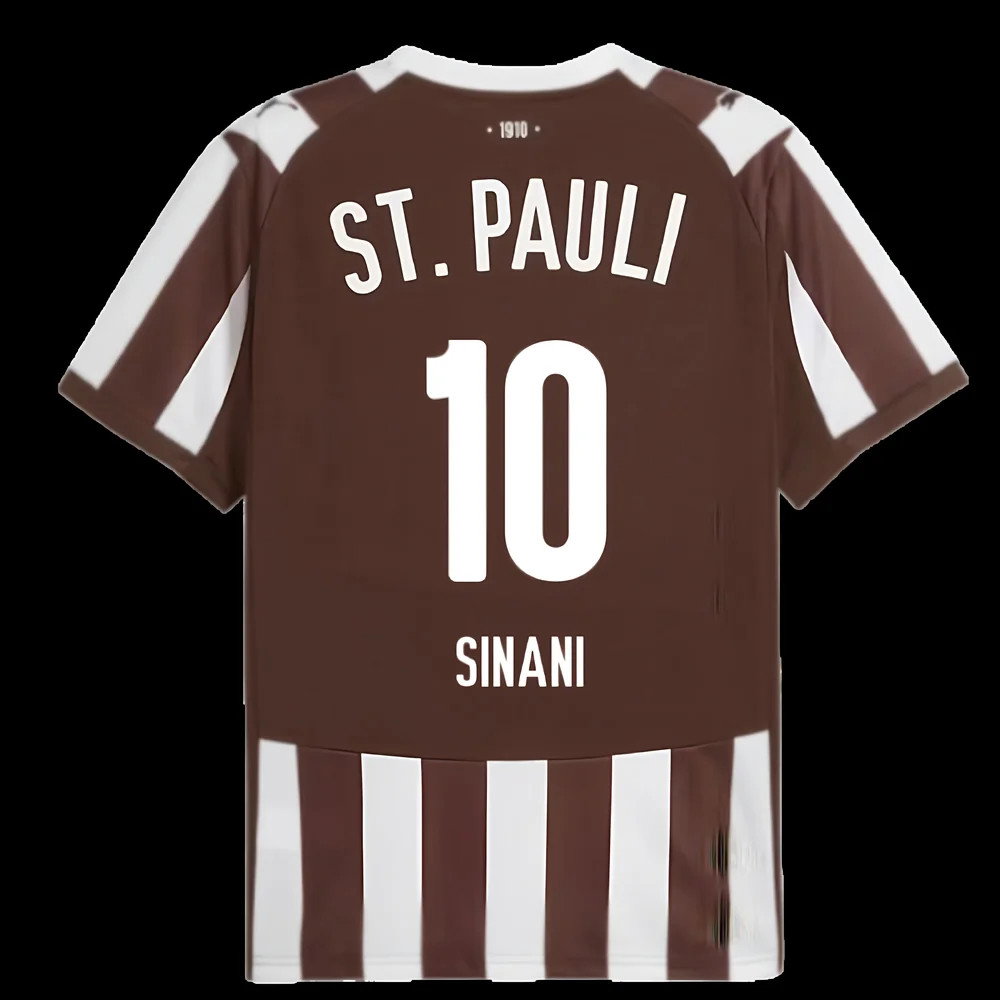 2025-2026 St Pauli Home Shirt (Sinani 10) 2025-2026 St Pauli Home Shirt (Sinani 10)