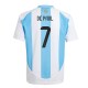 Argentina Home Football Fan Jersey 2024-2025 - De Paul 7