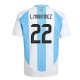 Argentina Home Football Fan Jersey 2024-2025 - L.Martinez 22