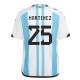Argentina Home 2022 Football Jersey - Martinez 25