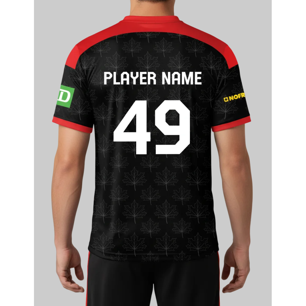 Canada 2026 T20 World Cup Half Sleeves Cricket Fan Jersey - 100% Dryfit Polyester - With Name Personalization