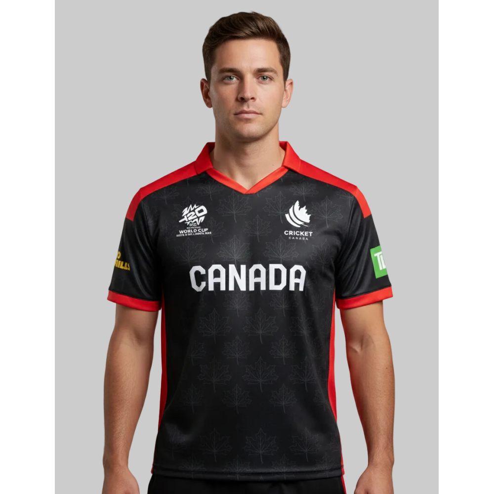 Canada 2026 T20 World Cup Half Sleeves Cricket Fan Jersey - 100% Dryfit Polyester - With Name Personalization